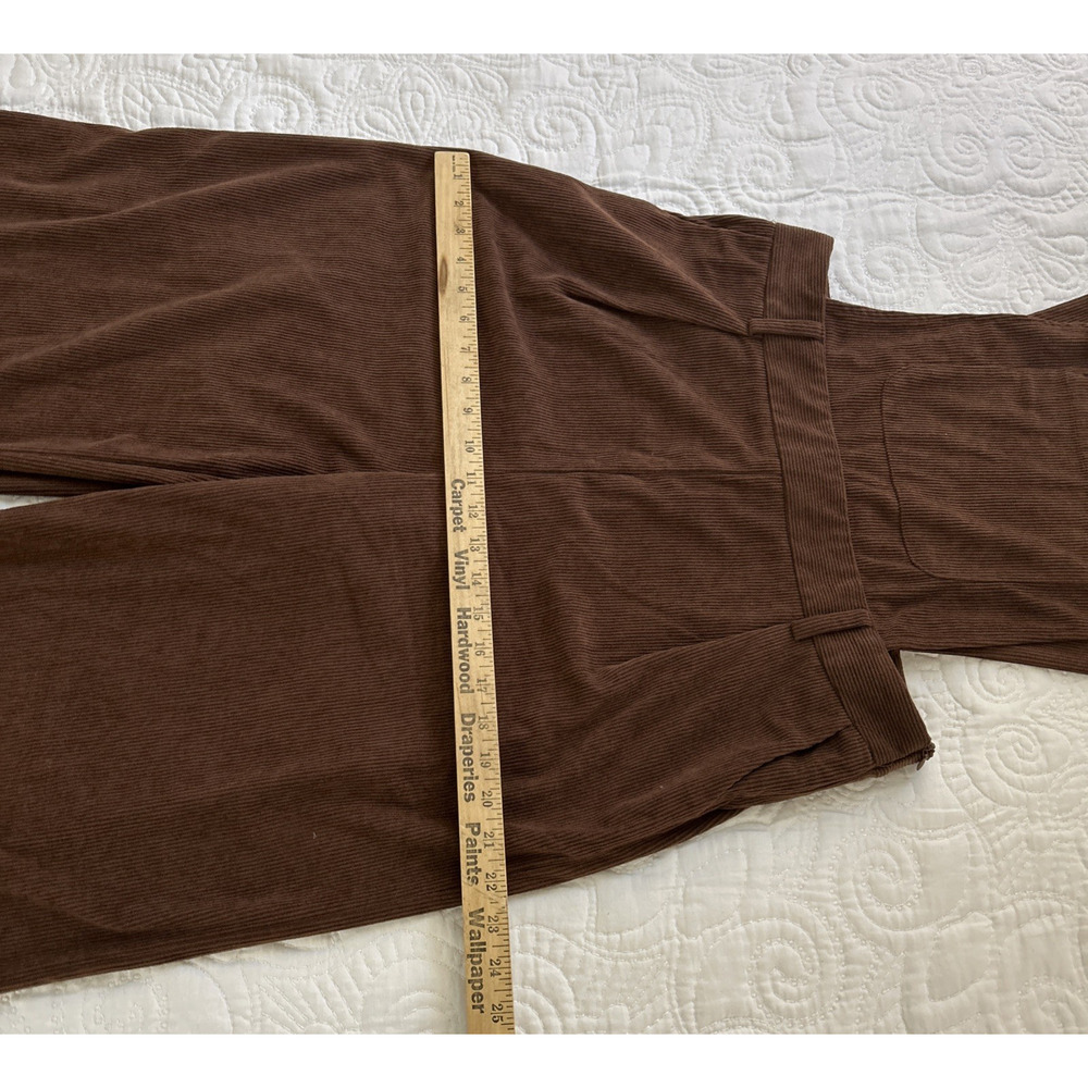 Commense Brown Jumpsuit Overalls Ribbed Corduroy Wide Legs Women's XL - Picture 5 of 11